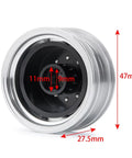 Close-up view of RC Car Repair Kit One Fourteenth Scale Aluminum Alloy Front And Rear Wheel Rim Hub showing dimensions.