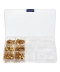 Ultimate 315Pcs Crimp Spade Terminal Connector Kit With Insulated Ring Fork Spade Butt Wire Cable Connectors For All Your Electrical Gigs And Quick Fixes At Home Or On The Road, clear plastic case with gold terminals