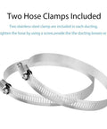 Two clamps for 4 Inch 5 Feet Flexible Aluminum Dryer Vent Hose Duct For HVAC Ventilation Exhaust Grow Tent Fan Filter Setup