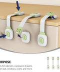 No Drill Kid Safe Cabinet Locks With Adhesive Backing 4 Pack One Hand Install For Cabinets Drawers Refrigerator And Doors