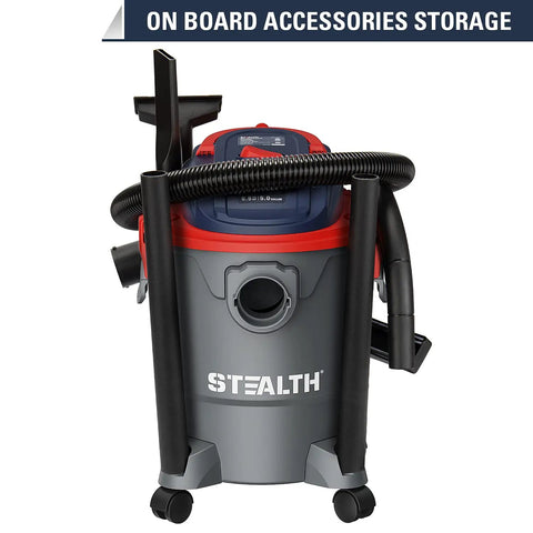 3 In 1 Wet Dry Shop Vacuum Cleaner With Blower Beast Of A Vacuum For Garage And Home Five Gallon Portable Heavy Duty Five Point Five Peak HP With One And One Quarter Inch Hose Pet Hair Debris Puddles Sawdust