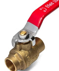 Pack Of Ten Full Port Sweat Brass Ball Valve Half Inch Lead Free Forged Brass 600 WOG For Water Oil And Gas One Quarter Turn