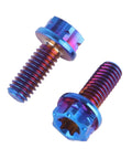 Set Of 4 Titanium Torx Head Flange Bolts M4 10mm 15mm 20mm Burnt Blue For Motorcycle And Bicycle Ultra Lightweight High Strength Hardware Built For Street Ready Rides And Secure Fit