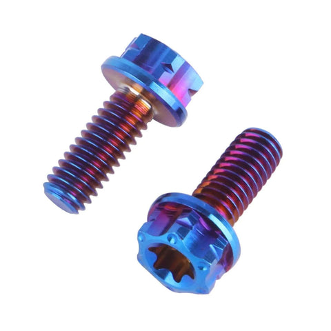 Set Of 4 Titanium Torx Head Flange Bolts M4 10mm 15mm 20mm Burnt Blue For Motorcycle And Bicycle Ultra Lightweight High Strength Hardware Built For Street Ready Rides And Secure Fit