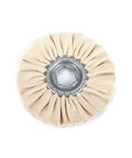 Awesome Two Piece 120 Millimeter Cotton Airway Buffing Wheels Set With 19mm Bore showing 8 ply cloth for polishing.