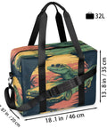 Alligator Pattern Travel Duffel Bag For Men And Women Waterproof Gym Bag Carry On Weekender Overnight Foldable 18L Capacity Durable Sports Bag