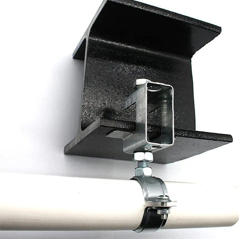 Heavy Duty Conduit Hanger Kit With Beam Clamp And Pipe Support Bracket For I-Beam Install, 1-1/4 Inch Cable Clamp, Galvanized Steel