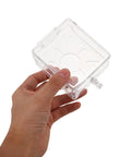 Protective Cover For Push Start And Emergency Stop Buttons For Industrial Control Panels And Home Gear Heavy Duty Plastic That Shrugs Off Dust Built Up Clear Window For Easy Visual Monitoring, clear plastic cover in hand