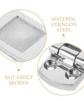 Heavy-duty marine trailer latch in stainless steel with rotating mechanism; close-up of latch plate and hinge.