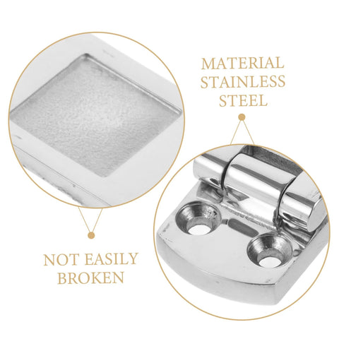 Heavy-duty marine trailer latch in stainless steel with rotating mechanism; close-up of latch plate and hinge.