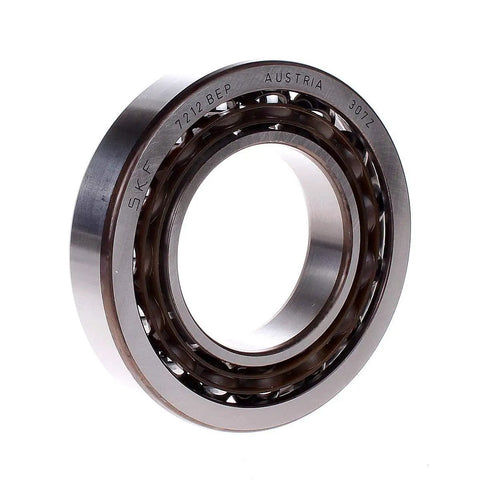 Heavy Duty Angular Contact Ball Bearing 7212 BEP With 60mm Bore And 110mm OD showing nylon cage design and precision construction.