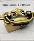 Bronze Drawer Pulls Kit, 2.4 Inch Hole Pitch Easy Install European Hanging Style, Zinc Alloy Cabinet Hardware, top view, ornate design