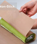 3 Pack PTFE Sheets For Heat Press 16x12 Inches Non Stick Reusable Craft Mat showing nonstick use in baking.