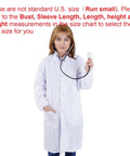 Scientist Doctor Costume For Halloween White Long Sleeve Lab Coat Unisex Adults Outfit With Stethoscope Accessory