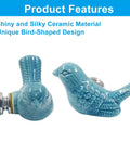 Upgrade Your Cabinetry With These Dope Blue Ceramic Bird Knobs And Pulls Comes With Mounting Hardware For A Quick DIY Home Refresh You Definitely Gonna Want To Add This Slick Vibe To Your Space. Blue ceramic bird-shaped knobs with shiny finish.