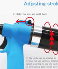 Air-Hydraulic Rivet Nut Gun With 19.1 Kilonewtons Working Tension adjusting stroke mechanism close-up