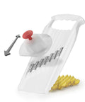 Börner Wave-Waffle XXL PowerLine crinkle-cut vegetable slicer, white with red knob and stainless blades