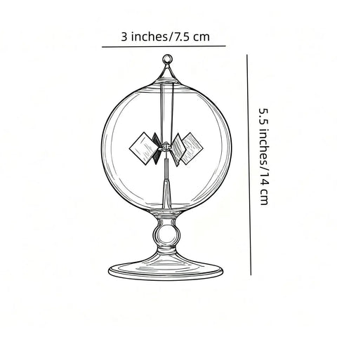 Orange Solar Powered Crookes Radiometer Glass Windmill Desk Ornament Sun Driven Spinning Vane Decor For Home Office Vacuum Glass Bulb