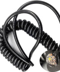 Built To Last Hardcore 12 Core Coiled Extension Cord with real copper wiring and rip proof cover coiled for easy storage.