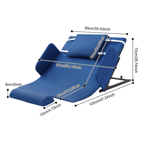 Heavy Duty Electric Bed Backrest With Wireless Remote Control For Elderly Seniors Adjustable Reclining Lift Smooth Operator Ride No Sweat Home Upgrade with dimensions displayed.
