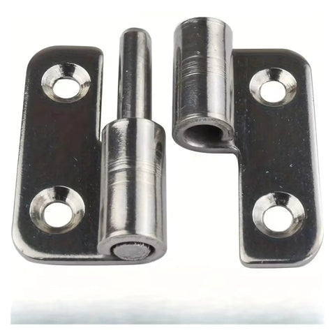 Four Piece Detachable Hinges with Left Hand Lifting Sliding Joint Design, Heavy Duty Metal Hardware for No Fuss Door Removal and Easy Install