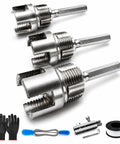 PVC Pipe Threader Kit For NPT 1/2 3/4 1 Inch Threads, Drill Compatible, includes threaders, brush, tape, gloves, extractor