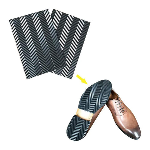 Two Pairs Shoe Sole Repair Rubber Sheets For Front Soles And Heels Anti Slip Noise Reduction Pads Non Skid Protectors
