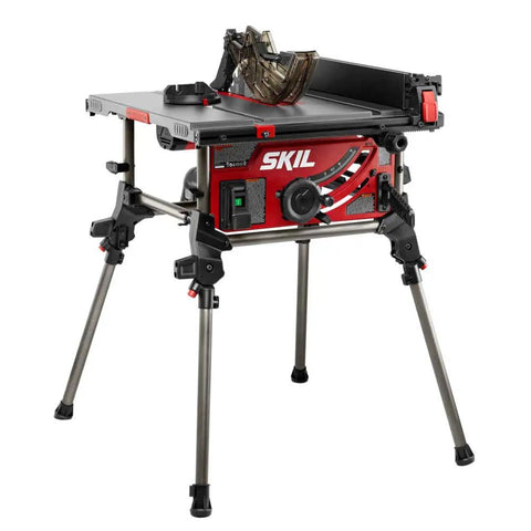 Powerful 15 Amp 10 Inch Portable Jobsite Table Saw With Folding Stand Rack And Pinion Fence Rails Micro Adjustable Blade