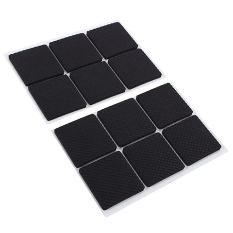 Nonslip 12 Pack Rubber Feet Pads For Furniture And Appliances, 1.8 Inch Black Self-Adhesive Floor Protectors To Guard Wood Floors