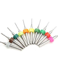 10Pcs Micro Twist Drill Bit Set For Pro Grade Gas Orifices And Mini Vises Tungsten Steel Cobalt Spiral Bits arranged in a fan