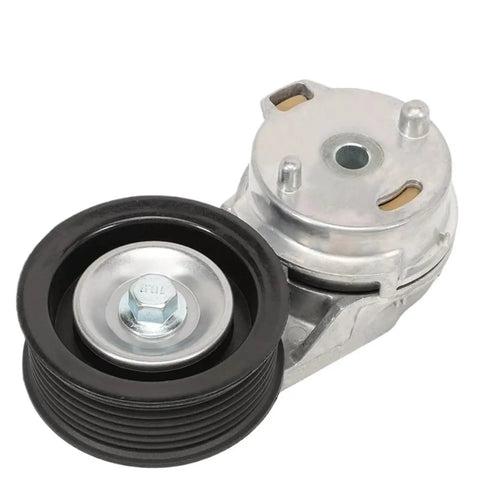 Heavy Duty Drive Belt Tensioner Assembly For Dodge Ram 1500 2500 3500 2003-2008, black pulley and silver housing