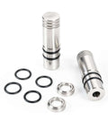 Pro Grade 20mm Bench Dogs Set With 38mm Rise For MFT Workbench, stainless steel components and rings displayed