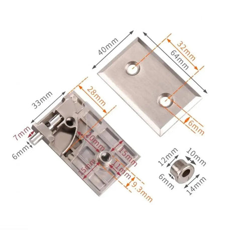 Beefy Zinc Alloy Glass Hinge Connector For Shower Door To Glass Corner Clamp Fixed Panel Mount Fit 5 To 8mm Glass dimensions