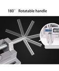 Heavy Duty Drill Press Vise Built Rock Solid For Woodworking Milling Tasks Bench Top Setup with 180° rotatable handle and steel screw.