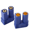 Close-up of EC5 Battery Connector Set 10 Pairs With 5.0mm Gold Plated Bullet Connectors Male And Female Shells showing gold contacts