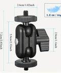 Double Ball Heads Magic Arm With 15mm Ball For 360 Degree Rotation And One Quarter Inch Screw Extend Mount for camera rig, 7.2cm aluminum