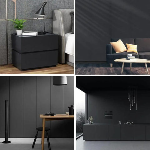 Matte Black Peel And Stick Wallpaper 17 By 120 Inch Self Adhesive Vinyl for cabinets, walls, countertops in living space