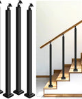 Heavy Duty Steel Stair Baluster Posts With Rust Resistant Black Finish And Quick Adjusting Brackets for porch support.