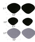 Self-Adhesive Shoe Heel Repair Inserts, Microfiber Patch That Stops Holes, Reduces Heel Friction; two black, one gray size shown