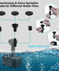 Cool Upgraded Solar Water Pump Kit With Stake For Bird Bath Garden Backyard Pool And Fish Tank solar fountain pump with nozzles.