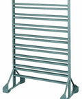 Two Sided Steel Rail Garage Organizer For Mounting AkroBin Storage Bins, Built Tough Heavy-Duty Wall Mounted Rack, 36W X 20D X 53H, Gray Finish