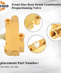 Solid Brass Disc Drum Proportioning Valve PV2 172-1353 with precision fittings for brake balance in GM Chevy street rods.