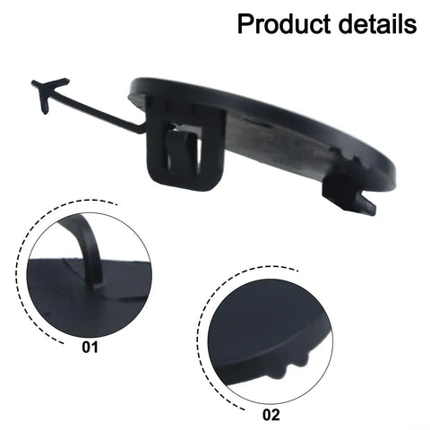Side view of Jeep Cherokee Front Bumper Tow Hook Eye Cap Cover Direct Replacement Plastic Shield For 2014 2015 2016 2017 2018 Easy Install Durable Auto Body Part Fits Right