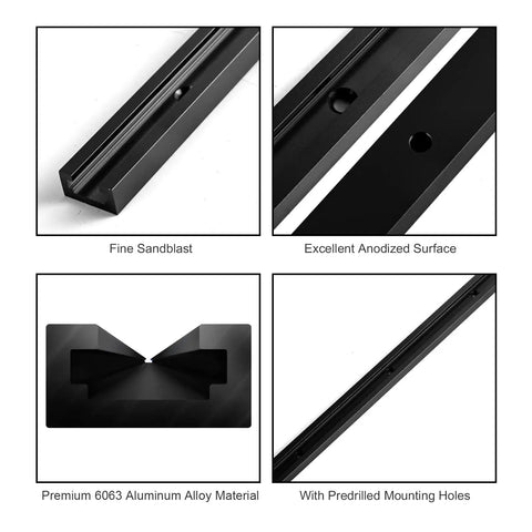 48 Inch Aluminum T Track Set For Woodworking With Double Cut Profile Universal Fit Predrilled Mounting Holes And 48 Screws