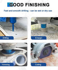 Pro Grade Heavy Duty Diamond Core Drill Bit Set For Porcelain Tile Ceramic Marble Granite With Tile Hole Saw Kit in use