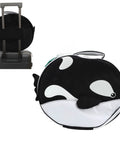 Dive Gear Regulator Bag With Foam Padding, Marine Animal Design Organizer Case on luggage, showcasing travel strap and design