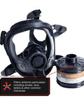 Beefy Survival Respirator Mask For Smoke And Chemical Protection with Industry Standard 40mm Gas Filter Canister Compatibility