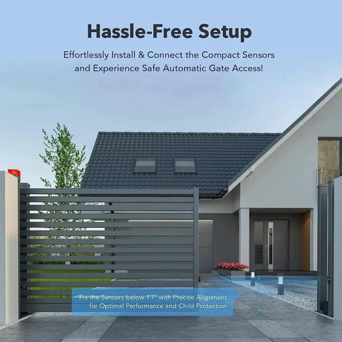 Infrared Beam Sensor Alarm Kit For Home Security 12 And 24V Waterproof Transmitter installed on outdoor gate for security