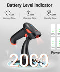 Wireless Barcode Scanner 1D 2D QR With Stand 3 In 1 Bluetooth 2.4G USB Wired Handheld Barcode Reader featuring battery level indicator