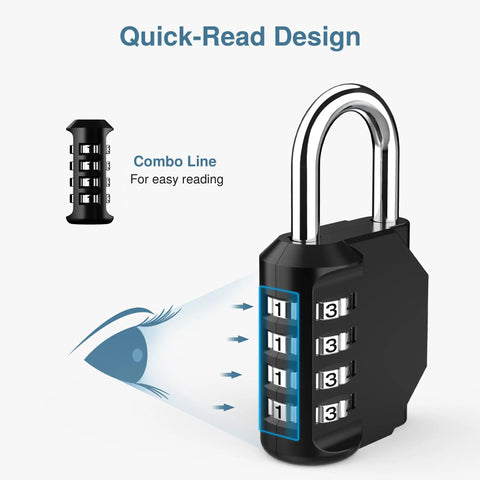 4 Digit Locker Padlock Waterproof Outdoor Lock For School Gym Sports Fences Toolboxes Gates Cabinets Hasps And More Built To Last Weather Resistant Easy To Set And Secure Lock It Down with quick-read design